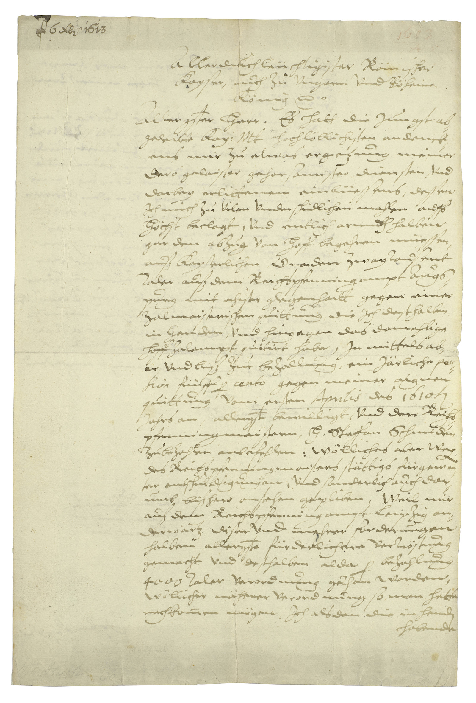 Kepler's letter to Matthias, Roman Emperor and King of Hungary Bohemia, requesting the payment of his pension