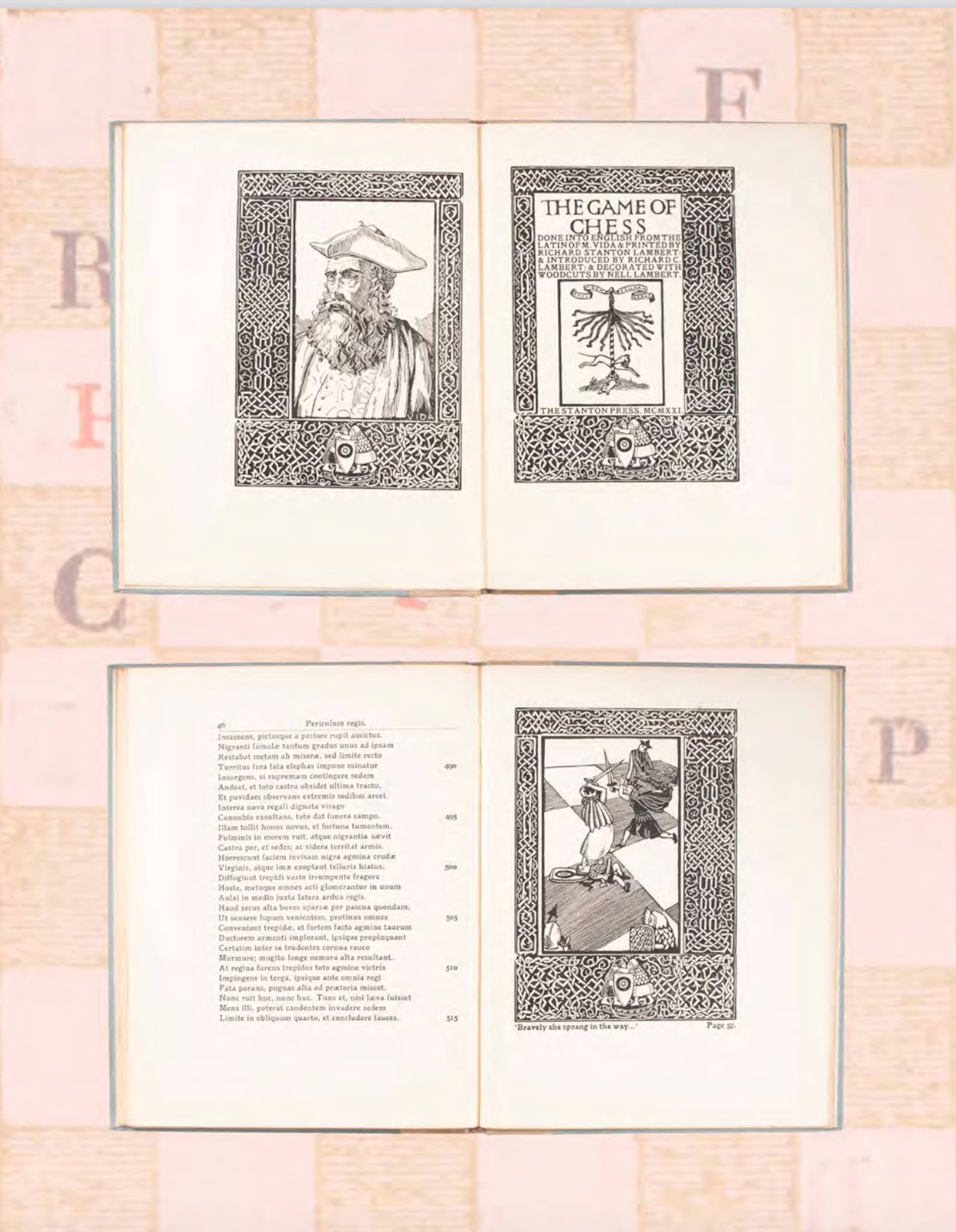 The game of chess by Marco Girolamo Vida, translated into English from the Latin by Richard Stanton Lambert, 1921