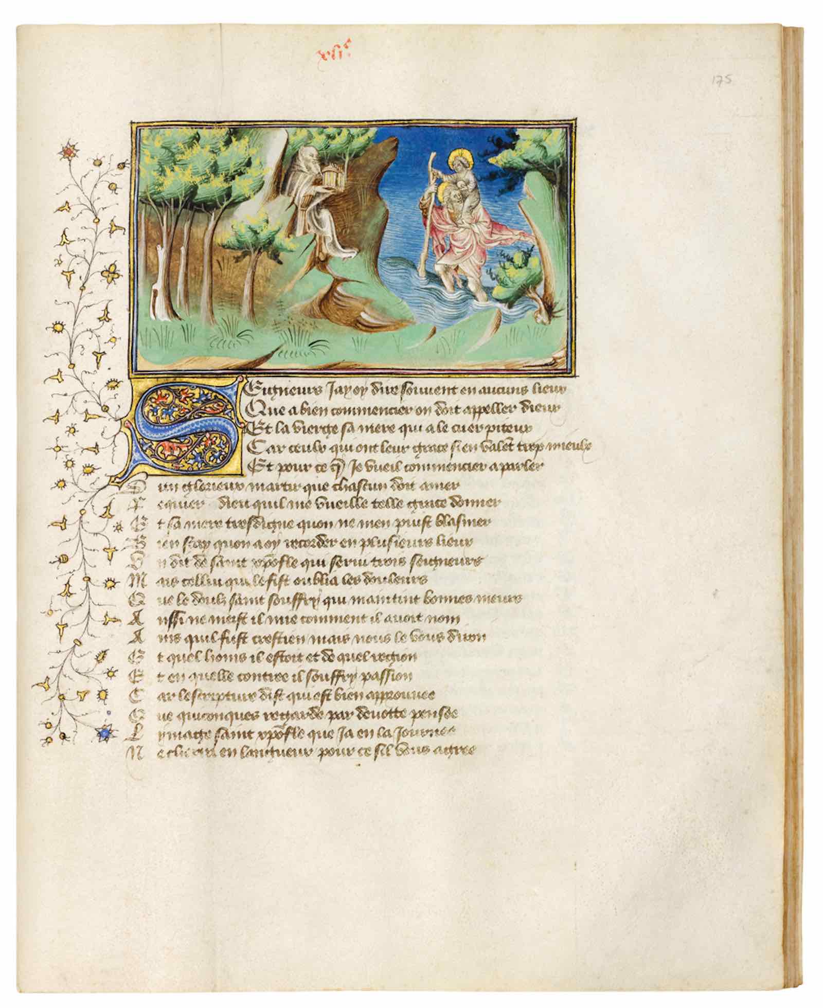 Guiart des Moulins, Bible historiale, Genesis – Etablissement de la bible – Vies des Saints – Giovanni Boccaccio, Patient Griselda. Manuscript in French and Latin on vellum, illuminated by the Master of the Berry Apocalypse. France, Paris, c. 1416.