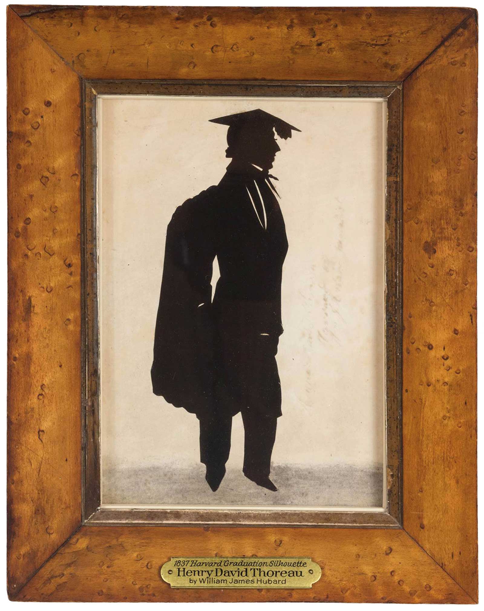 William James Hubard’s cut paper silhouette portrait of Thoreau, Cambridge, 1837.