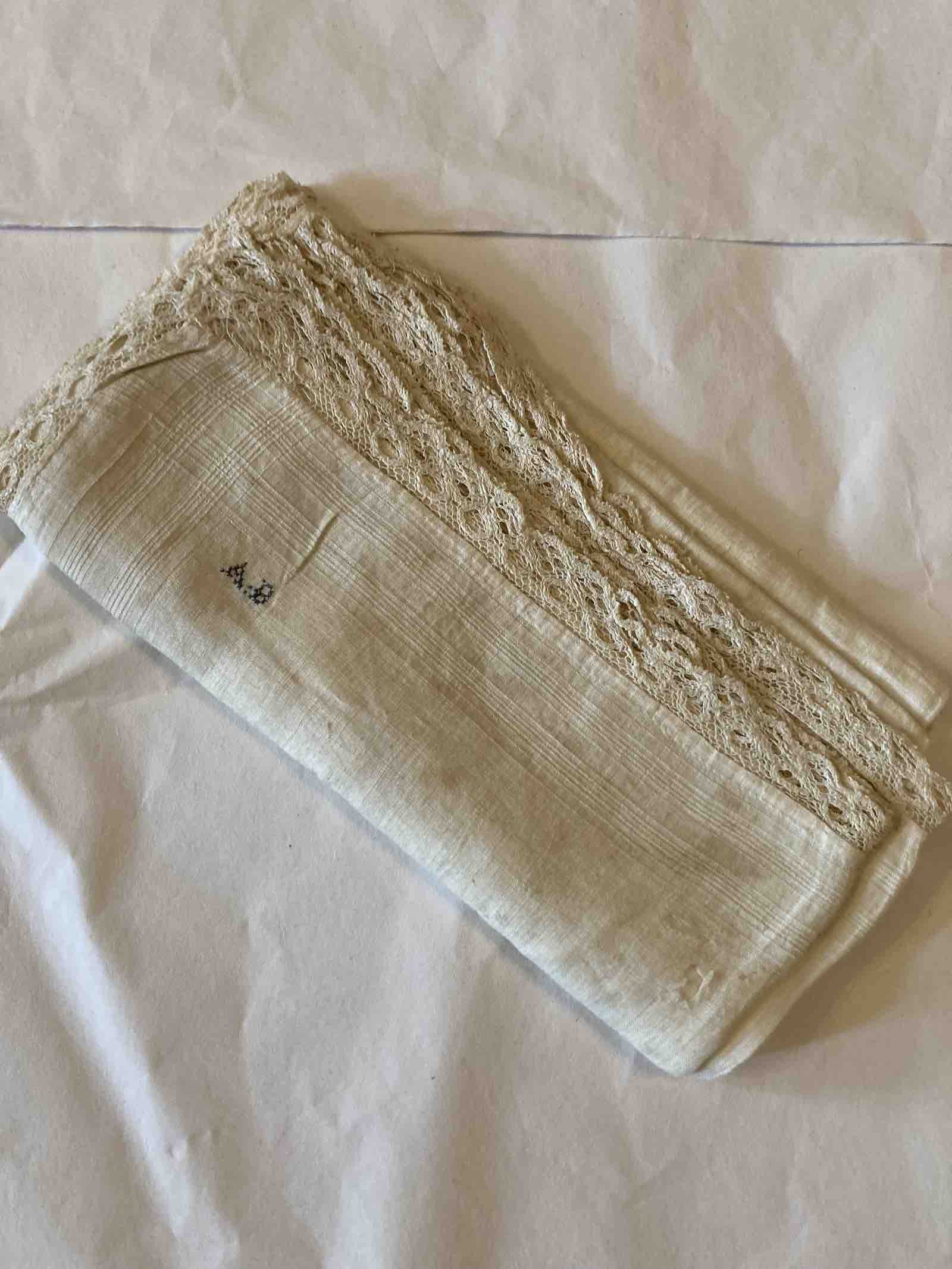 A handkerchief embroidered with the initials ‘A.B.’, believed to have belonged to the Brontë family