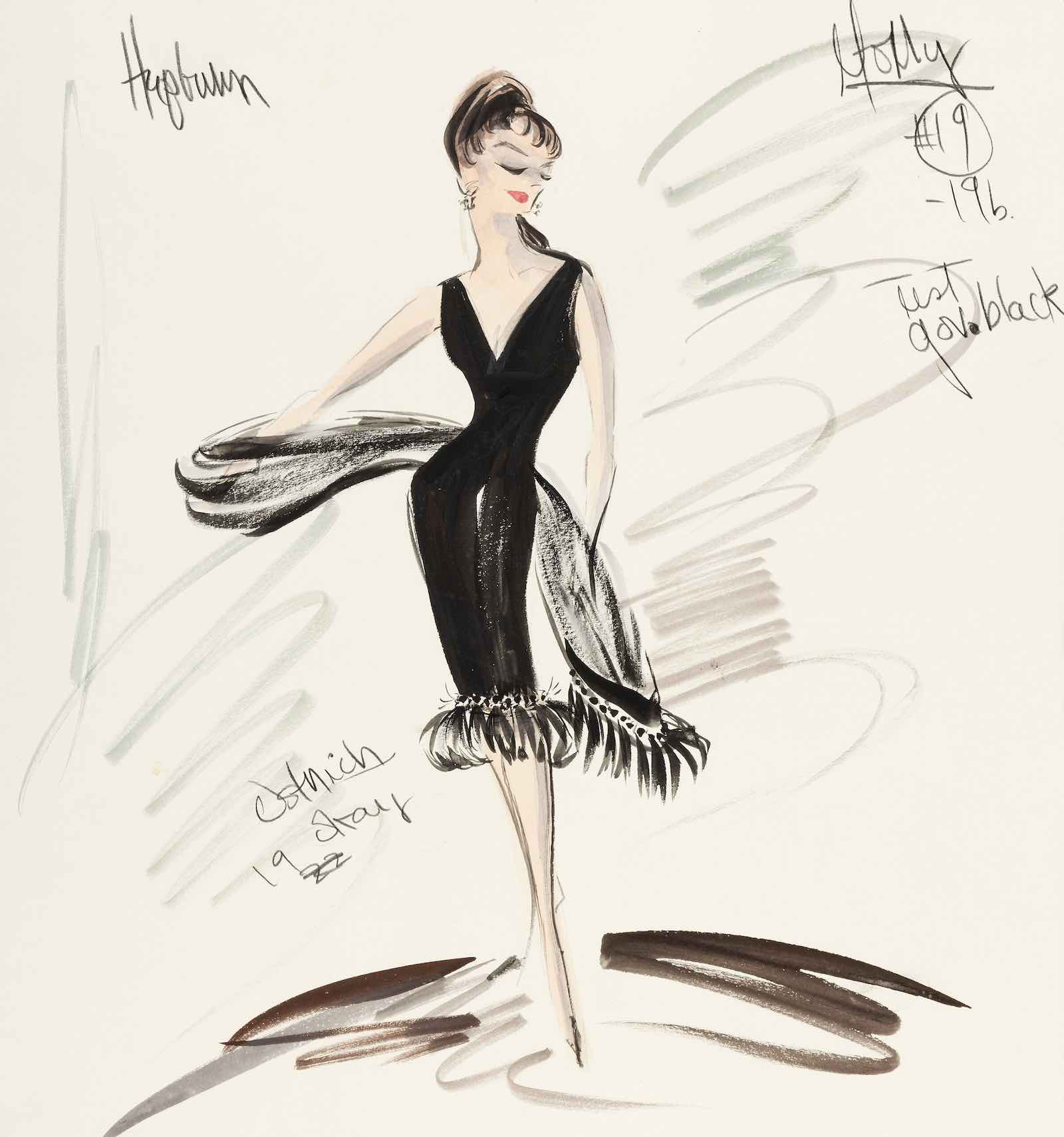 Audrey Hepburn costume sketch