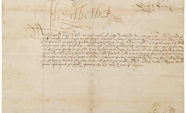 Queen Elizabeth I Letter Signed to the Archbishop of York, Excusing Him from Attending Parliament
