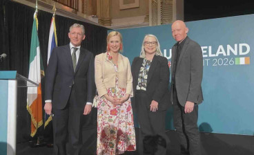 Professor Christopher Smith (Chair of the National Library of Scotland), Marcie Hopkins (Director of Collections at the British Library), Rhodri Llwyd Morgan (Director of the National Library of Wales), and Dr Audrey Whitty (Director of the National Library of Ireland) at the launch announcement of the collaboration.