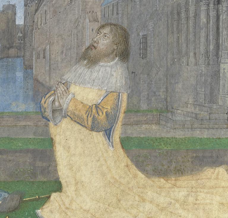 Book of Hours image King David in Penitence