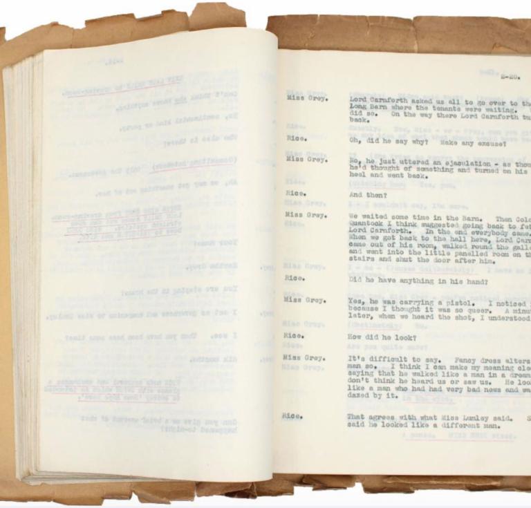 Agatha Christie, Someone At The Window. Typescript of an unpublished play, adapted from the short story The Dead Harlequin, c 1934. 