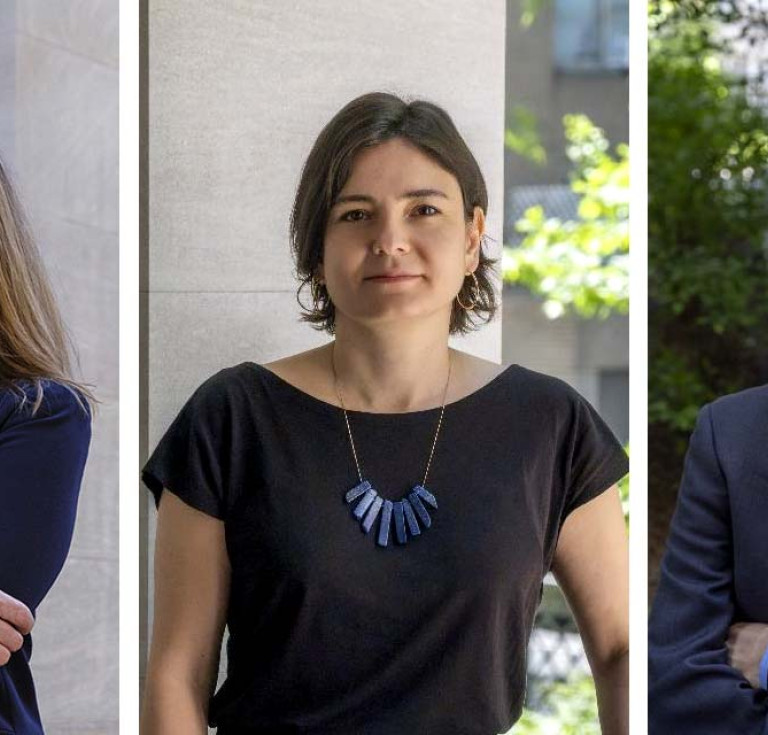 From left to right, Sheelagh Bevan, Pınar Durgun, and Dale Stinchcomb