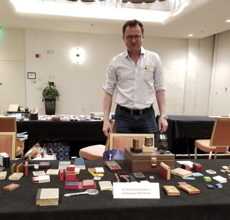 Dr. Arno Gschwendtner, a Swiss miniature book collector and bookseller