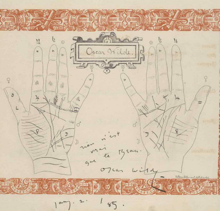 Oscar Wilde’s hands sketched by Edward Heron-Allen