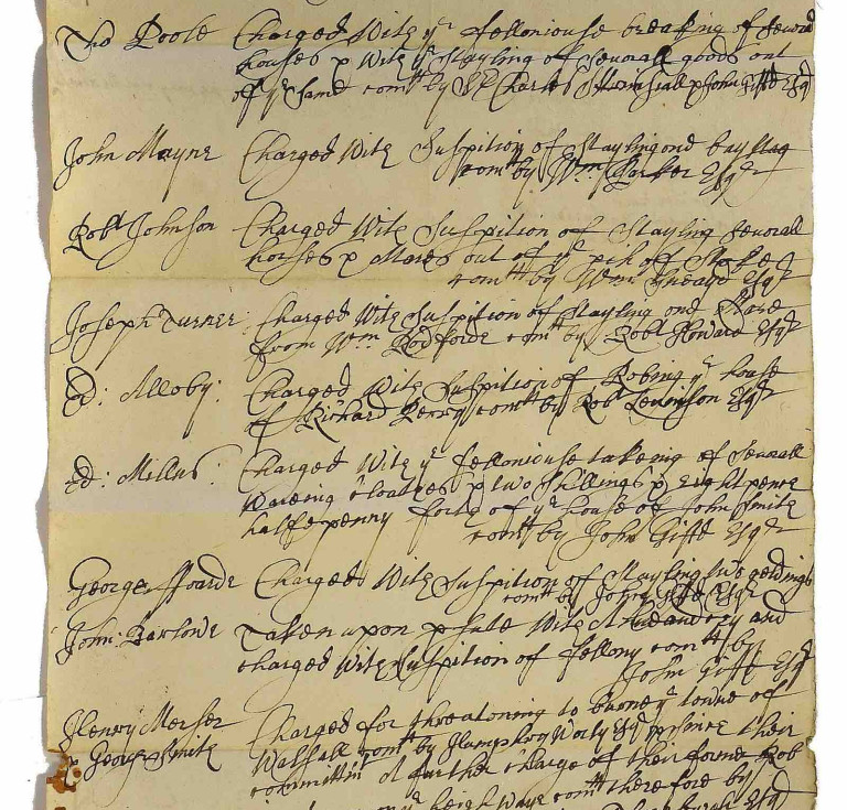 Stafford Gaol manuscript calendars