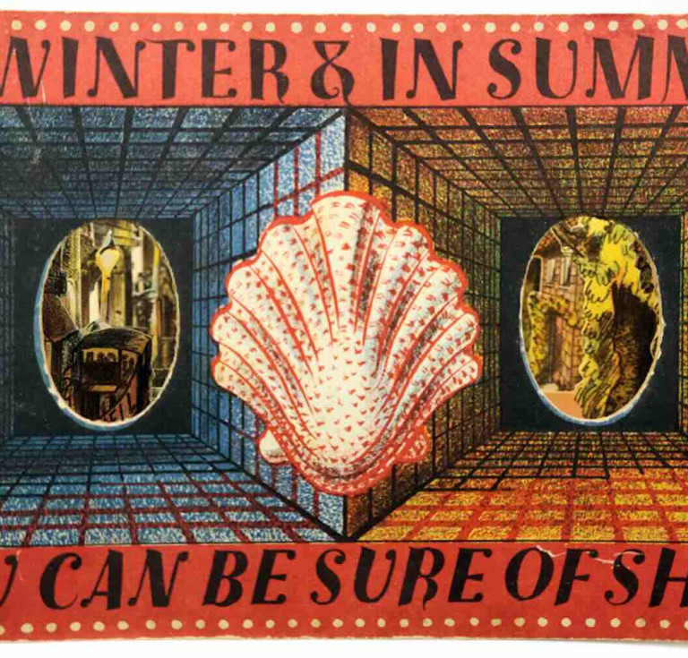 Barnett Freedman's seven-panel  peepshow In Winter & In Summer You Can Be Sure of Shell (London, Vincent Brooks, Day and Son, c. 1928) 